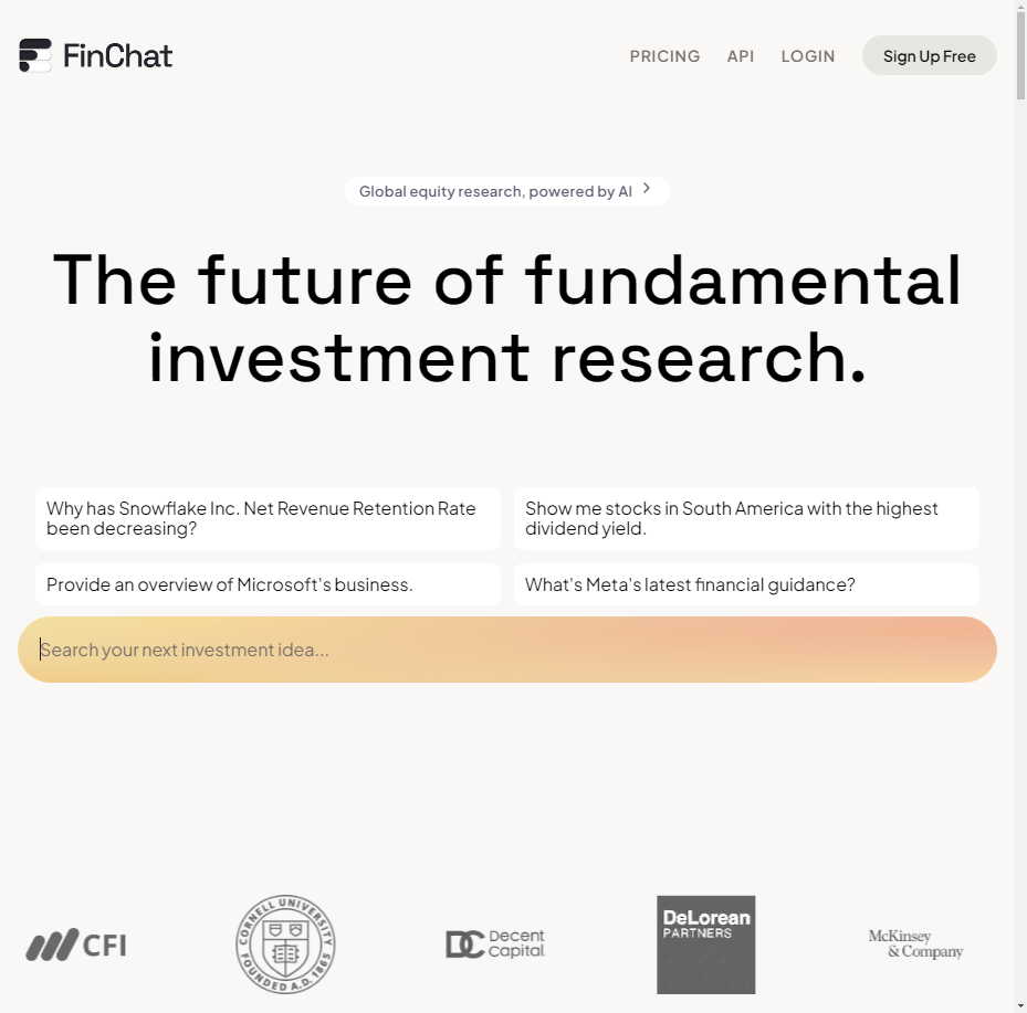 The Complete AI Powered Stock Research Platform - FinChat.io